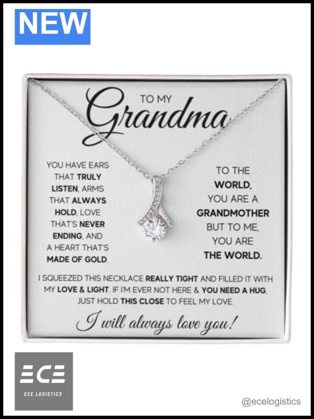 925 Sterling Silver Rose Gold Plated Heart Pendant Necklace Grandma Gift